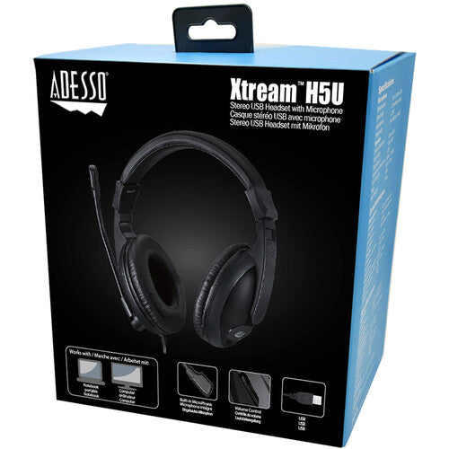 Adesso Xtream USB Multimedia Stereo Headphones with Mic