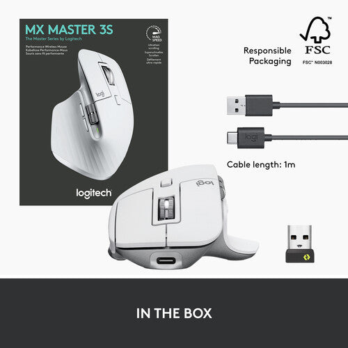 Logitech MX Master 3S Wireless Mouse (Pale Gray)