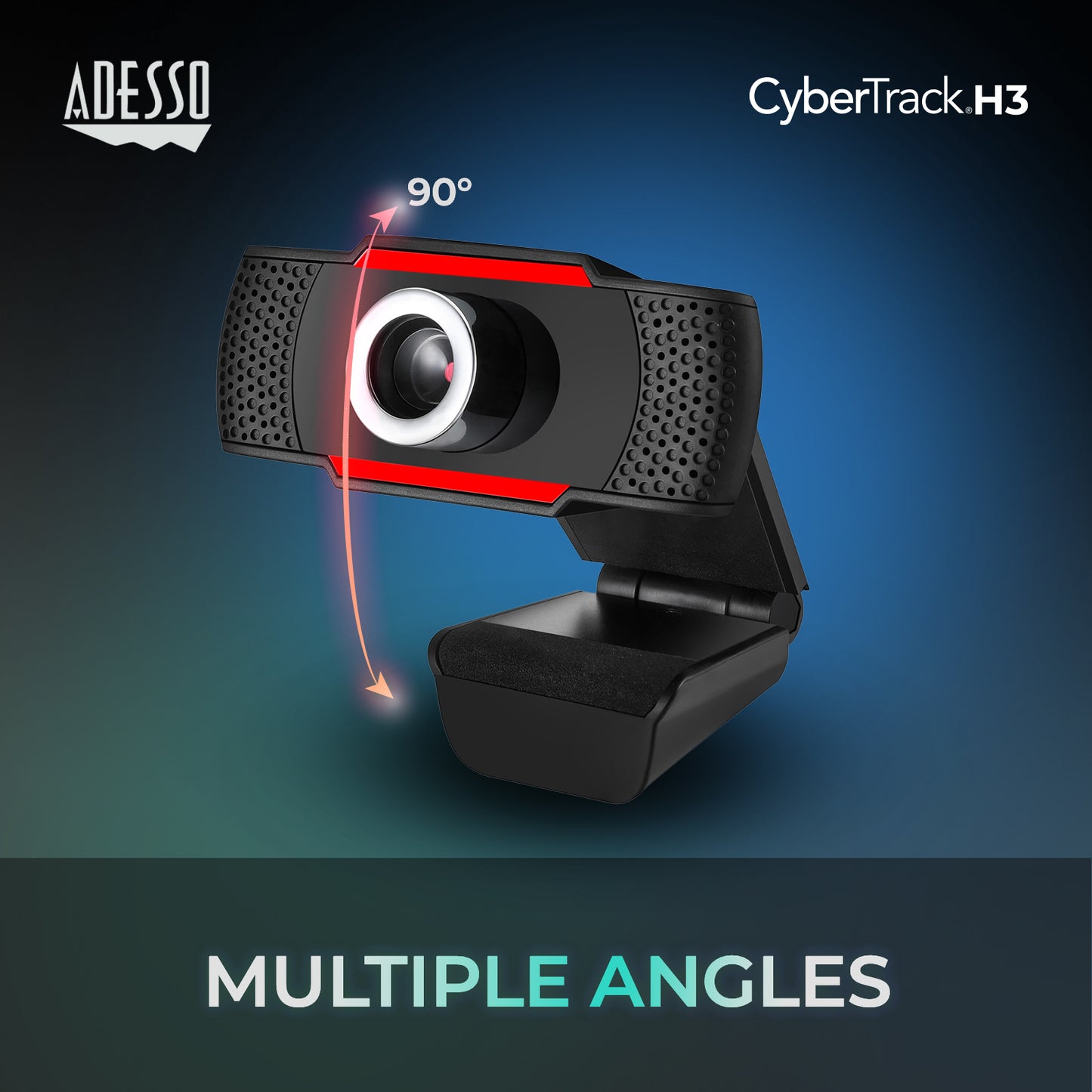 Adesso CyberTrack H3 720p USB Webcam with Built-in Microphone