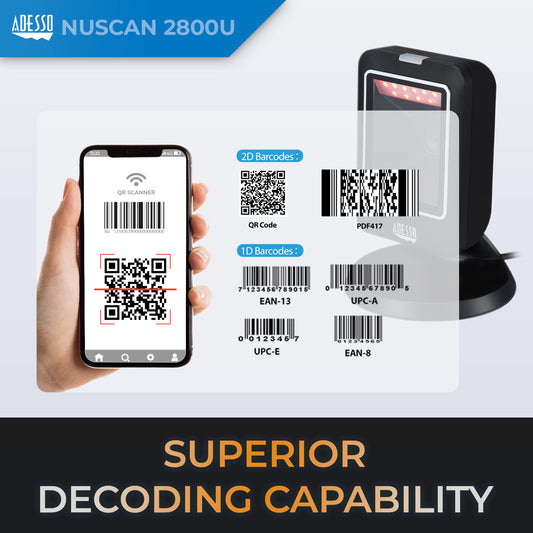 2D Desktop Hand-free Barcode Scanner (USB)