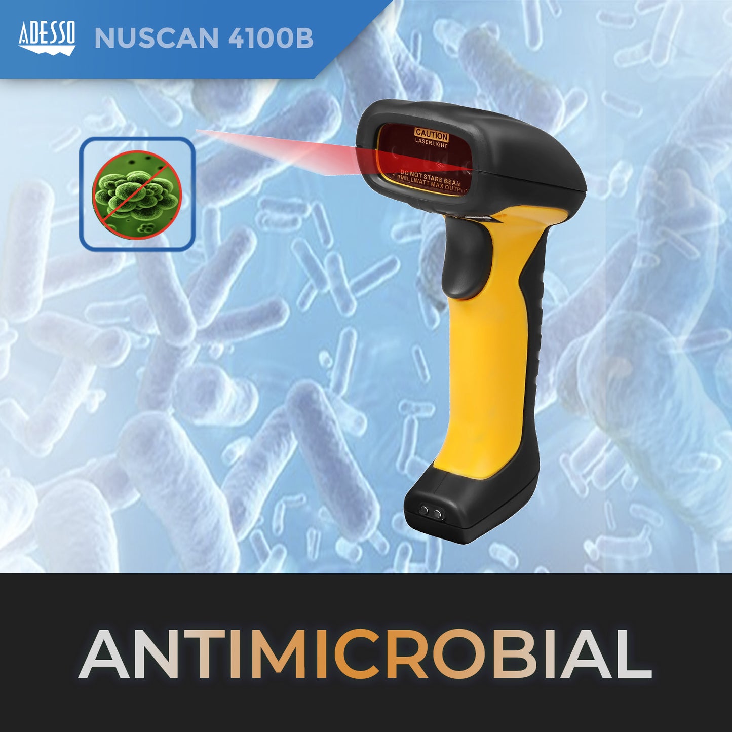 Adesso NuScan 4100B Bluetooth CCD Barcode Scanner