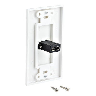 Single Outlet Female HDMI Wall Plate White