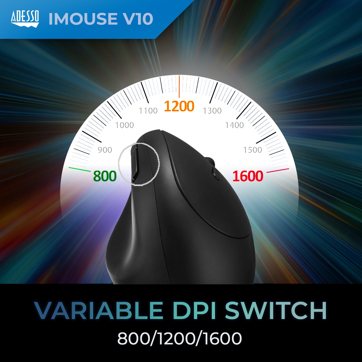 2.4 GHz Wireless Vertical Ergonomic Mouse - Adesso