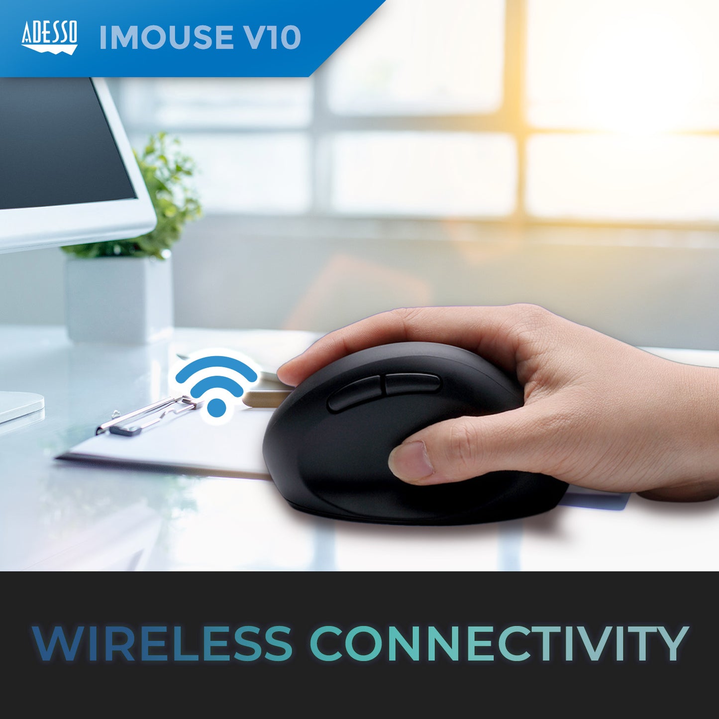 2.4 GHz Wireless Vertical Ergonomic Mouse - Adesso