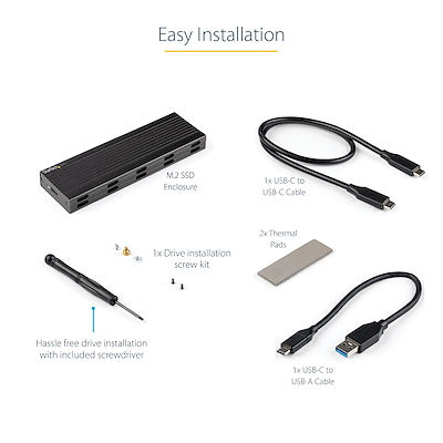 USB-C 10Gbps to M.2 NVMe or M.2 SATA ssd Enclosure