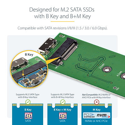 M.2 SSD Enclosure for M.2 SATA ssd- USB 3.0 (5Gbps) with UASP - TAA