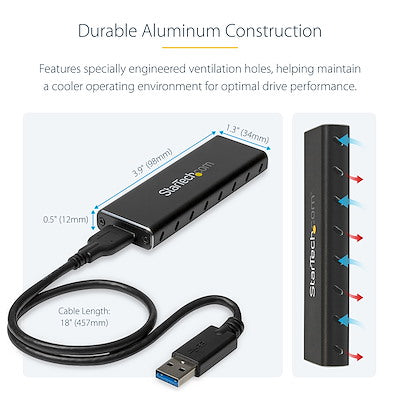 M.2 SSD Enclosure for M.2 SATA ssd- USB 3.0 (5Gbps) with UASP - TAA