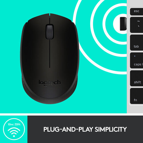 Logitech M170 Wireless Mouse (Black)