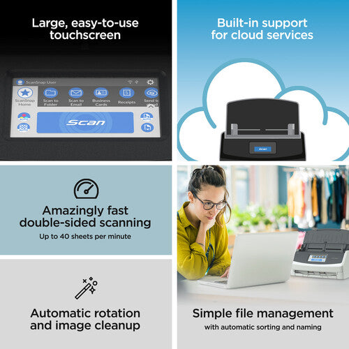 ScanSnap iX1600 Wireless or USB scanner for Mac or PC