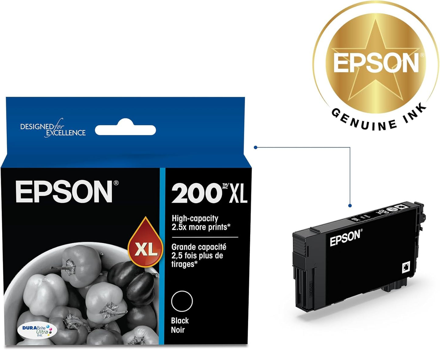 Epson 200XL DURABright High-Capacity Black Ink Cartridge