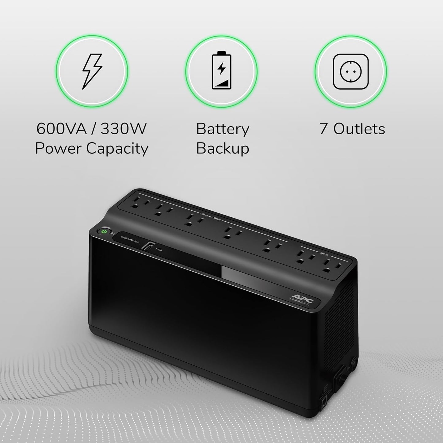 APC Back-UPS 600VA UPS Battery Backup (BE600M1)