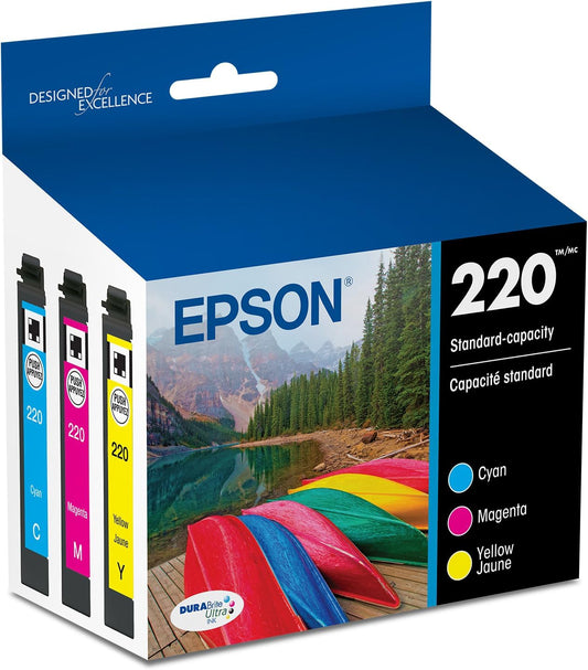 Epson 220, Color Ink Cartridges, C/M/Y 3-Pack (T220520)