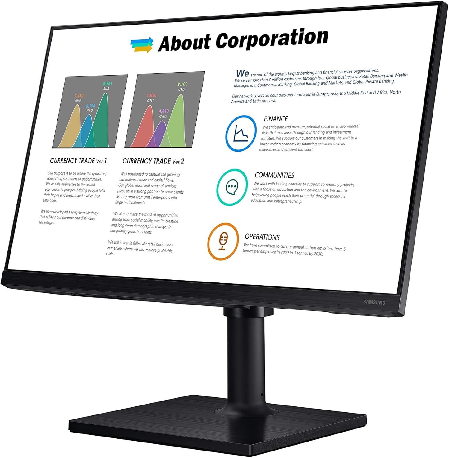 Samsung 27" T45F Borderless IPS Panel Adjustable Professional Monitor
