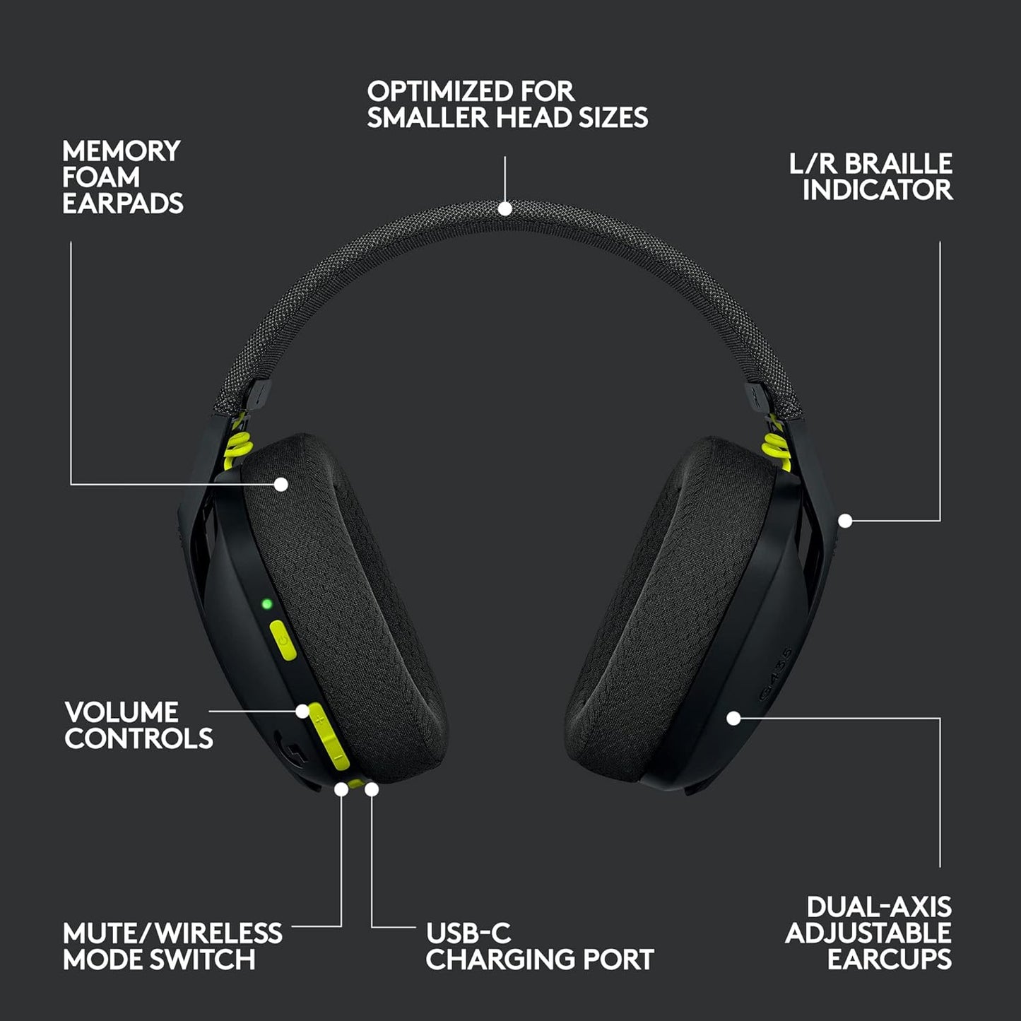Logitech G435 LIGHTSPEED and Bluetooth Wireless Gaming Headset