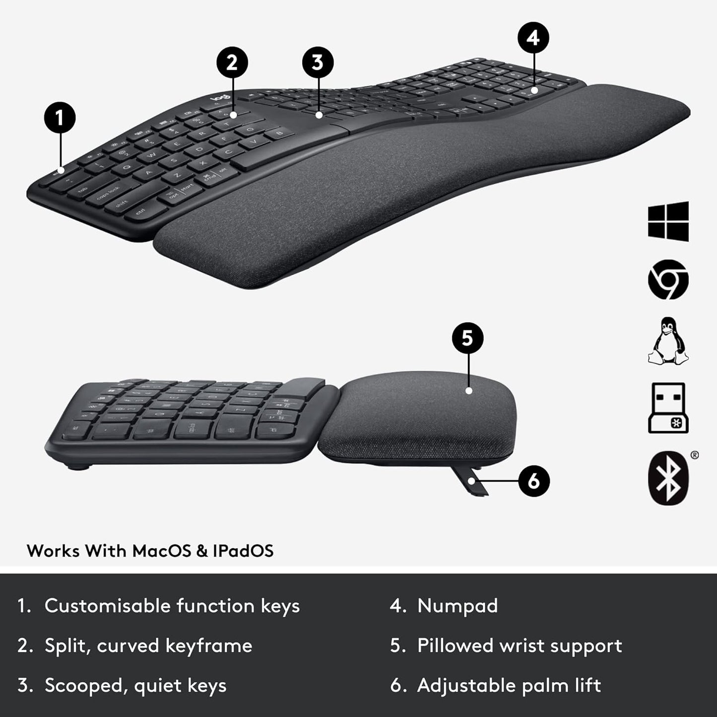 Logitech ERGO K860 Wireless Ergonomic Keyboard