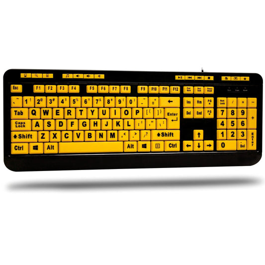 Adesso Luminous 4X Large Print Multimedia Desktop Keyboard