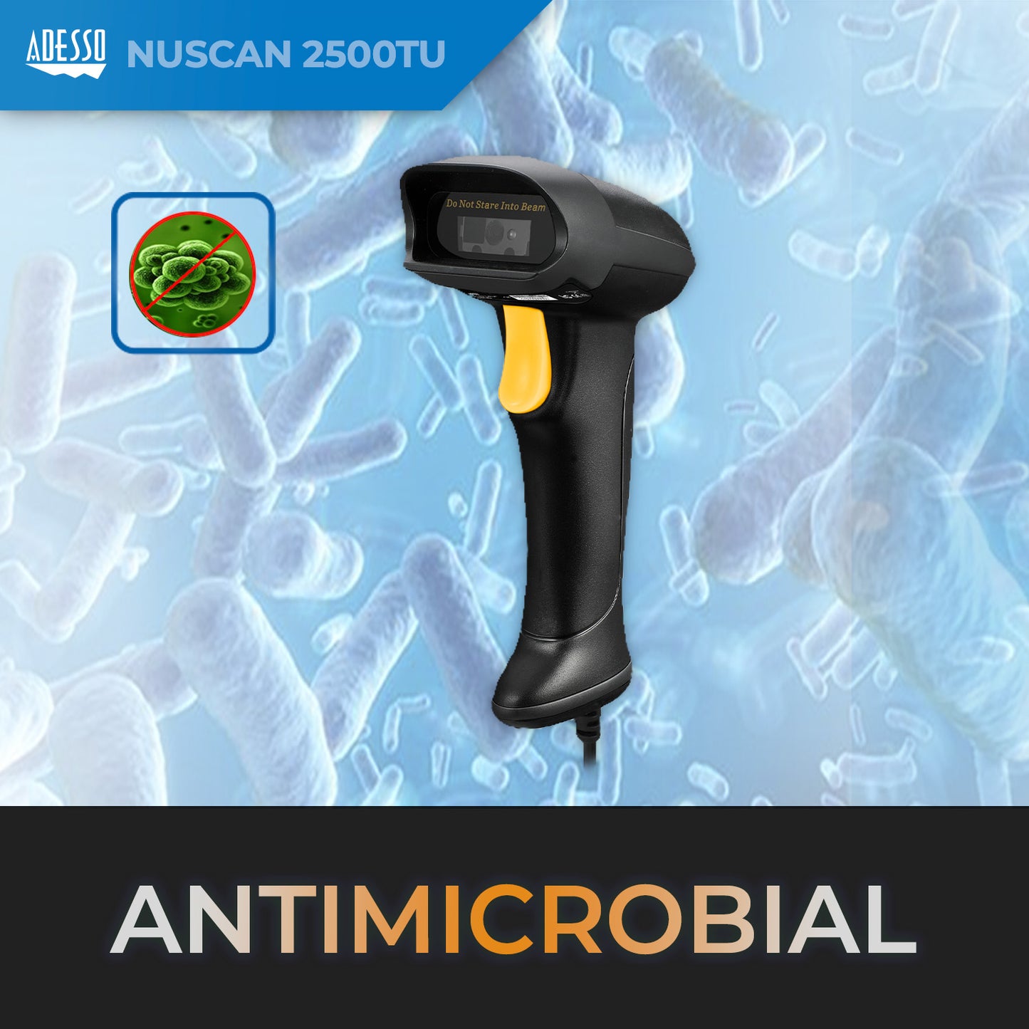 NuScan 2500TU Spill Resistant Antimicrobial 2D Barcode Scanner