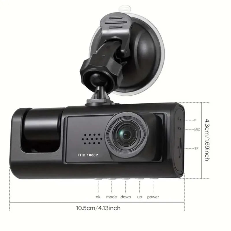 1080P Dual Dash Cam for Cars – Front & Interior Camera with IR Night Vision, Wide Angle, Loop Recording, Car DVR Dashboard Camera
