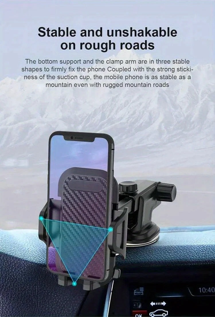 360° Rotating Car Phone Holder – Strong Suction Cup Mount for iPhone, Samsung, Xiaomi, Huawei & More