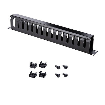 Horizontal 1U Server Rack Cable Management Finger Duct w/ Cover - 19"