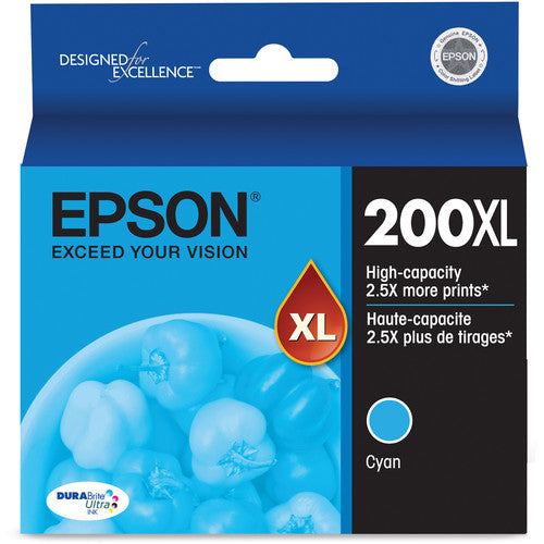 Epson 200XL, Cyan Ink Cartridge, High Capacity