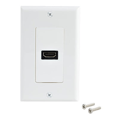 Single Outlet Female HDMI Wall Plate White