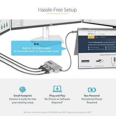 StarTech.com 3-Port USB-C Multi-Monitor Adapter