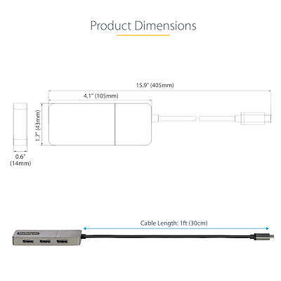 StarTech.com 3-Port USB-C Multi-Monitor Adapter