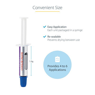 Thermal Paste, Metal Oxide Compound, Re-sealable Syringe (1.5g)